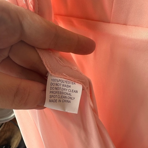 NWT Mac Duggal leena for Blush Pink Tiered Chiffon Plunging V-Neck Maxi Dress - Picture 7 of 8
